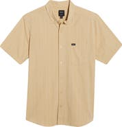 RVCA That'll Do Stripe Slim Fit Short Sleeve Button-Down Shirt