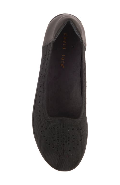 David Tate Italy Knit Ballet Flat In Black Fabric