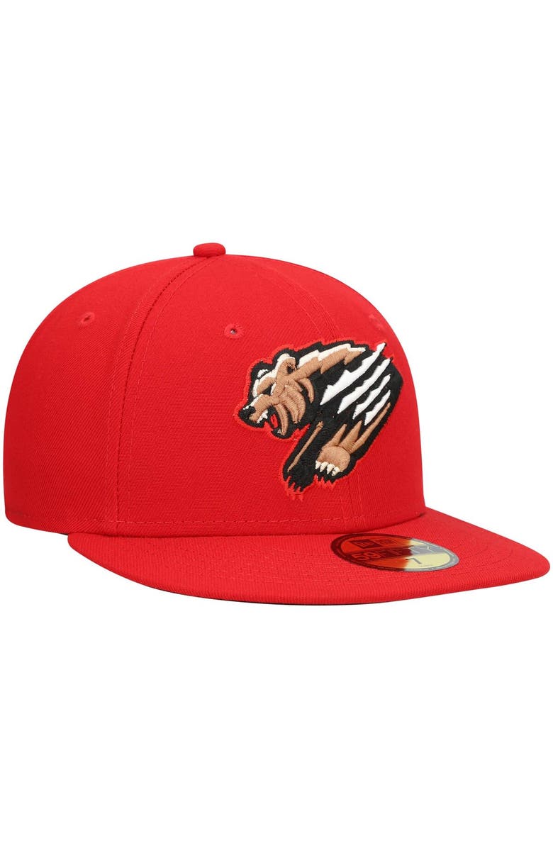 New Era Men's New Era Red Fresno Grizzlies Home Authentic Collection 59FIFTY Fitted Hat, Alternate, color, Red