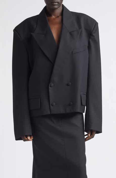 Slouchy Double Breasted Wool Jacket