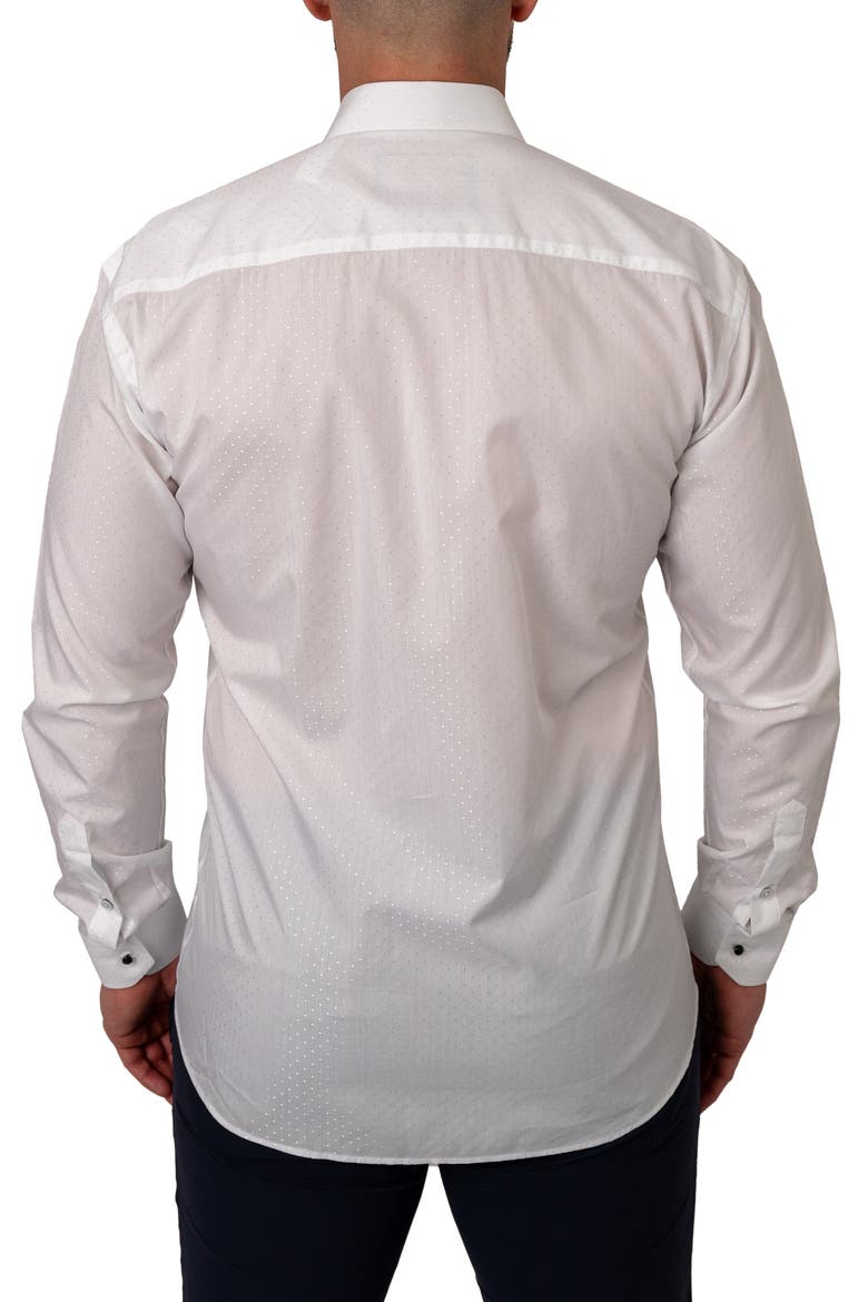 Fibonacci Dots Contemporary Fit Button-Up Shirt, Alternate, color, WHITE