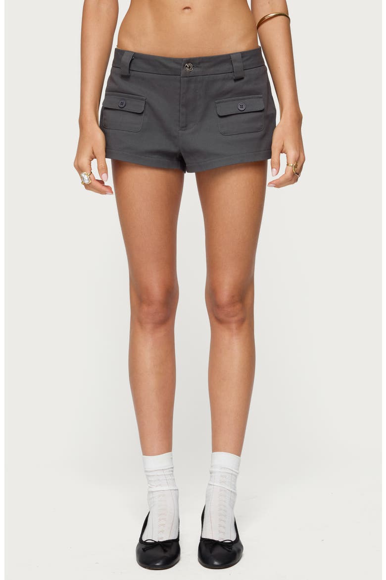 Terra Low Rise Cargo Microshorts, Main, color, DARK-GRAY