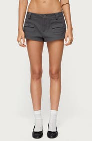 EDIKTED Terra Low Rise Cargo Microshorts