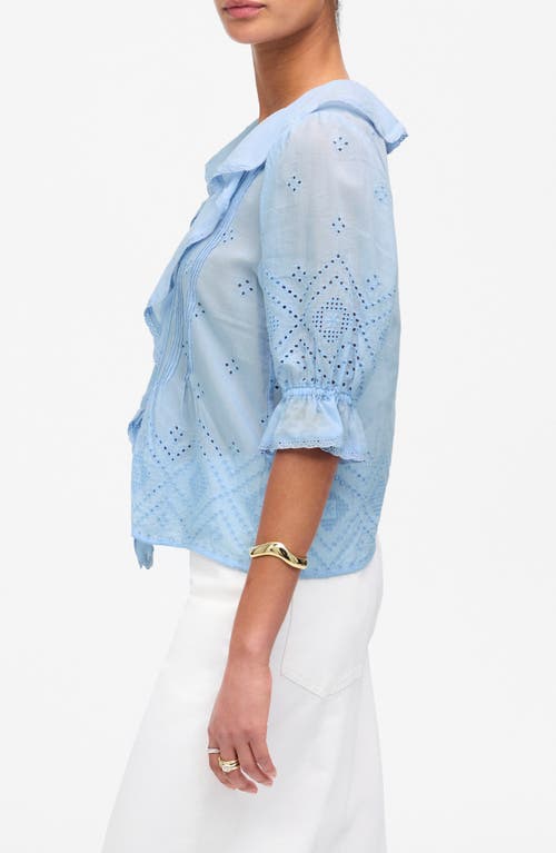 Madewell Pintuck Ruffle Puff Sleeve Top