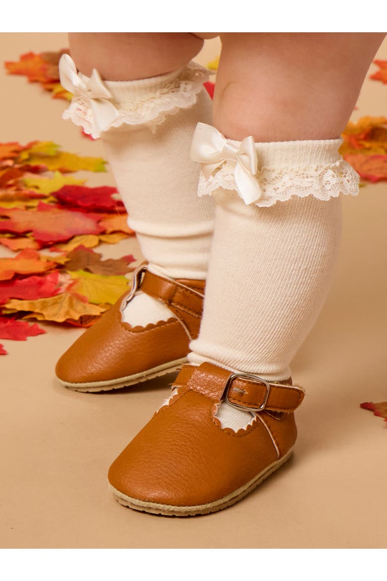 3-Pack Lace Ruffle Bow Knee High Socks, Alternate, color, Dark Navy/Ivory/Dark Cherry