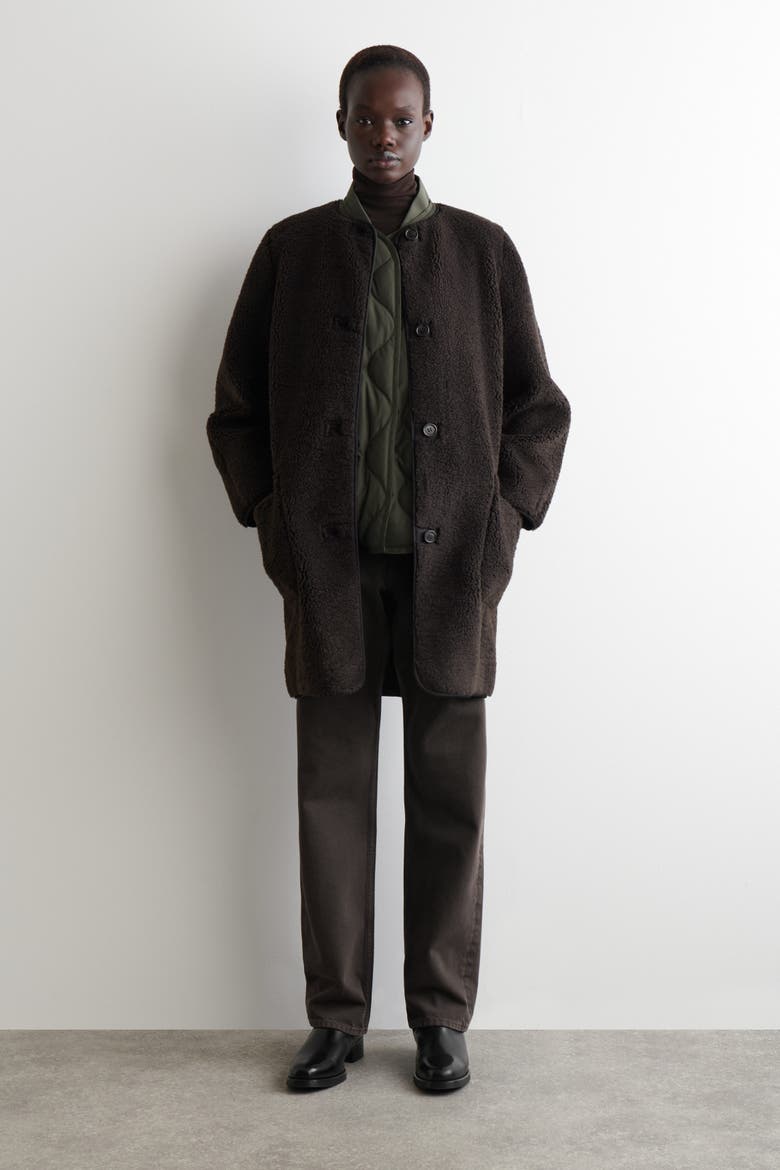 Oversized Quilted Down Gilet, Alternate, color, DARK KHAKI