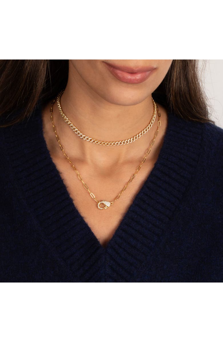 BY ADINA EDEN Statement Pavé Clasp Necklace, Alternate, color, Gold