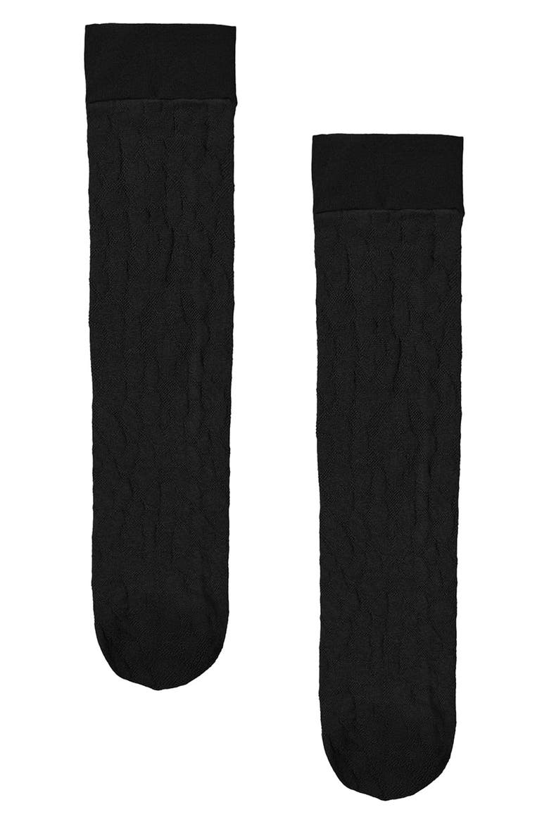 Reptile Knit High Socks, Alternate, color, BLACK