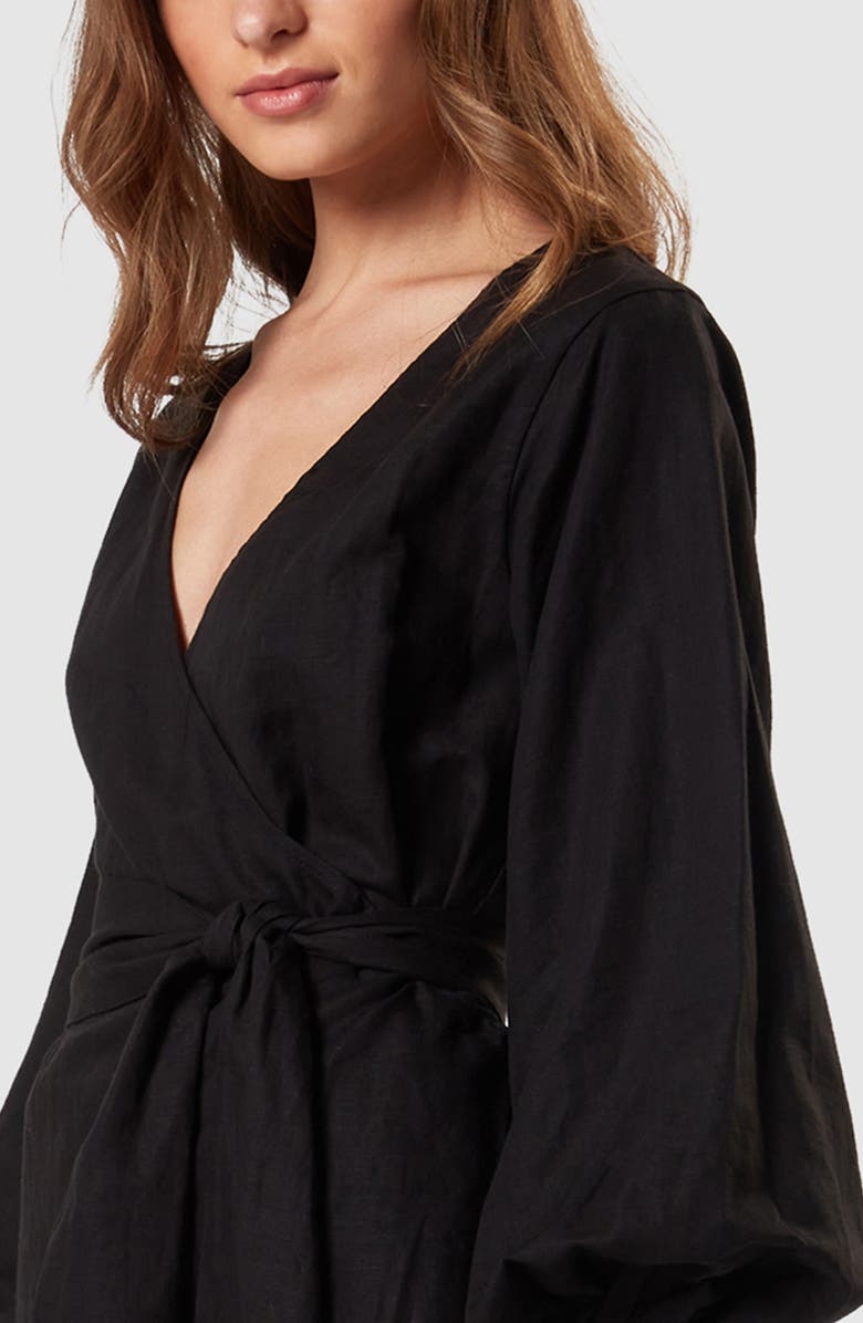 Charlie Holiday Bella Long Sleeve Wrap Minidress, Alternate, color, 