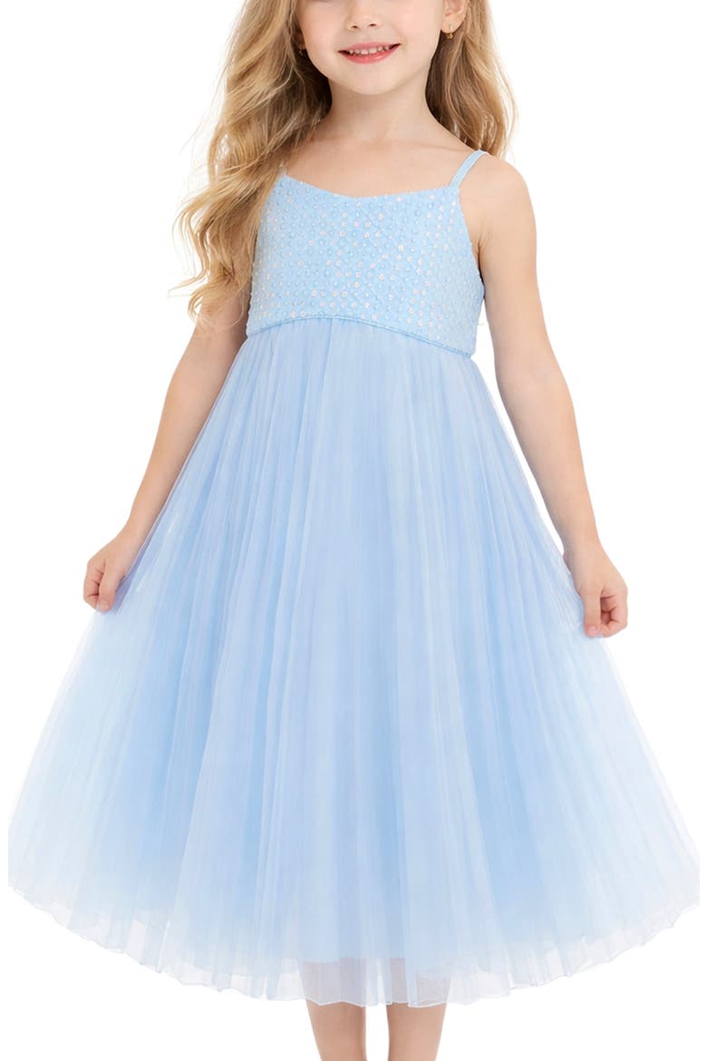 Kids' Sequin Mesh Party Dress, Alternate, color, PERIWINKLE