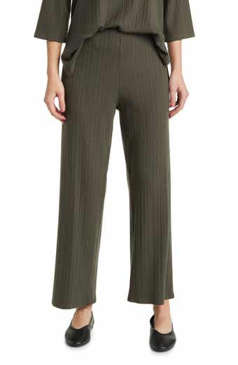 Eileen Fisher Rib Wide Leg Ankle Pants