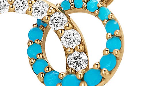 Lana Turquoise & Diamond Interlocking Disc Pendant Necklace In Gold