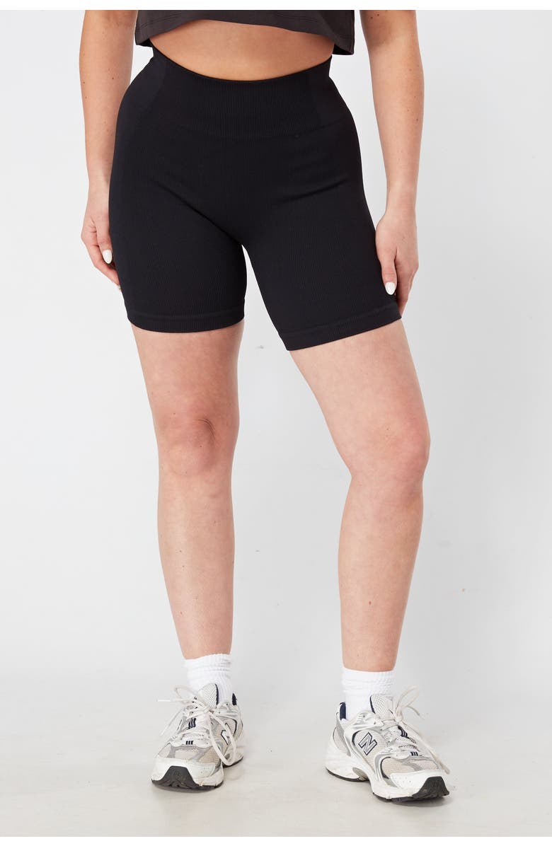 Twill Active Recycled Seamless Rib High Waist Bike Shorts, Main, color,