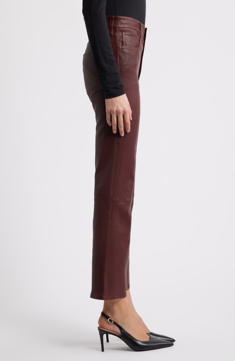 FRAME The Leather Reboot Crop Pants, Alternate, color, Oxblood