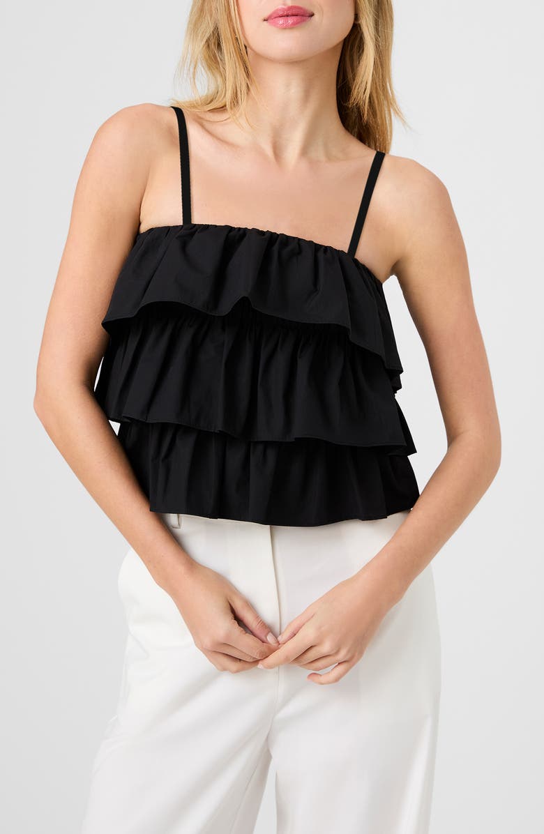 French Connection Aimee Ruffle Cotton Camisole, Main, color,