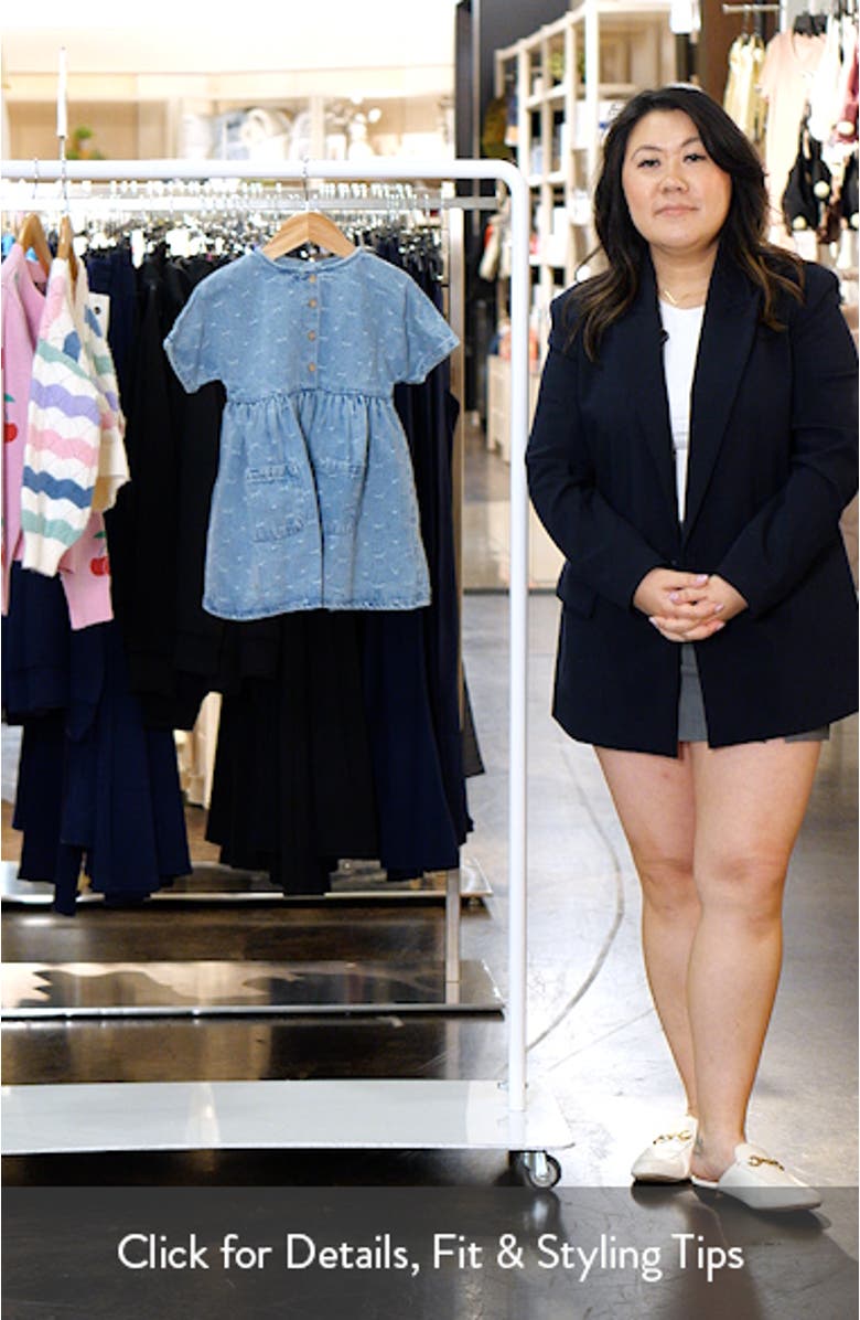 Kids' Bow Jacquard Denim Dress, sales video thumbnail