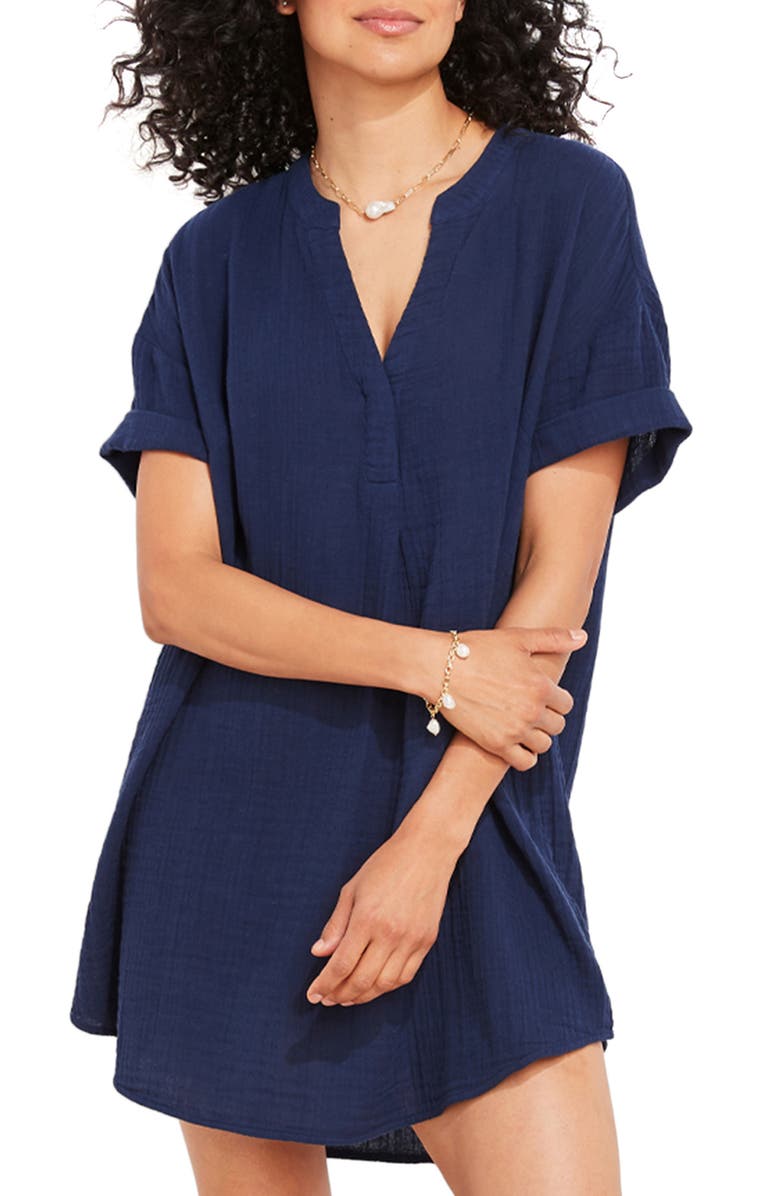 vineyard vines Easy Tunic Minidress, Main, color, Deep Bay