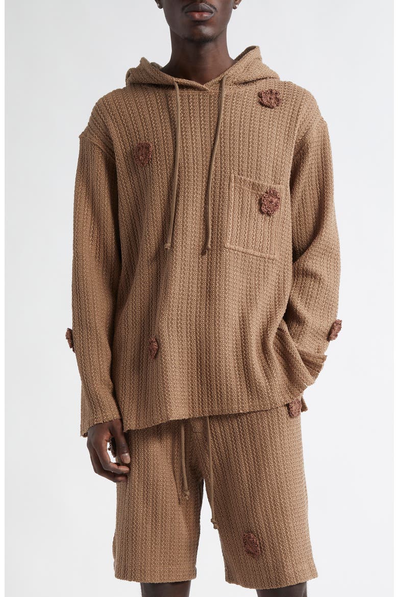 Daisy Raw Patch Pocket Hoodie, Main, color, SAND