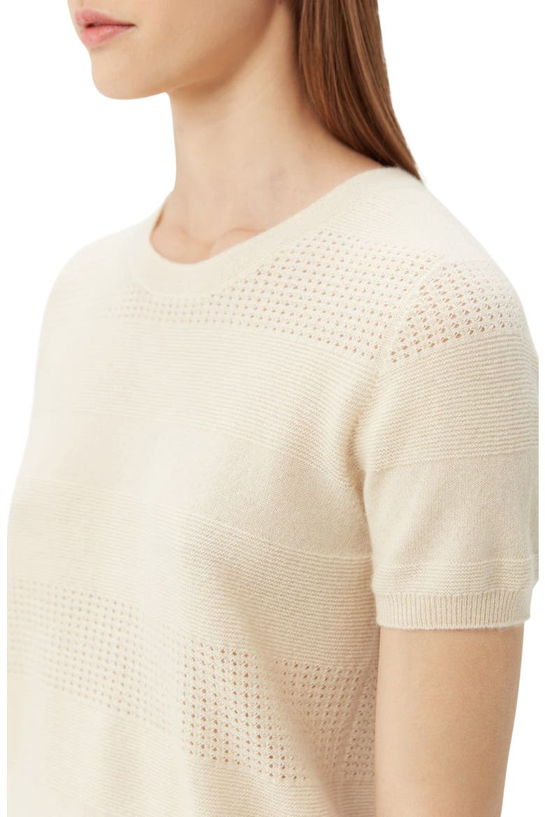 Short-sleeved Cashmere Crewneck Top, Alternate, color, off white