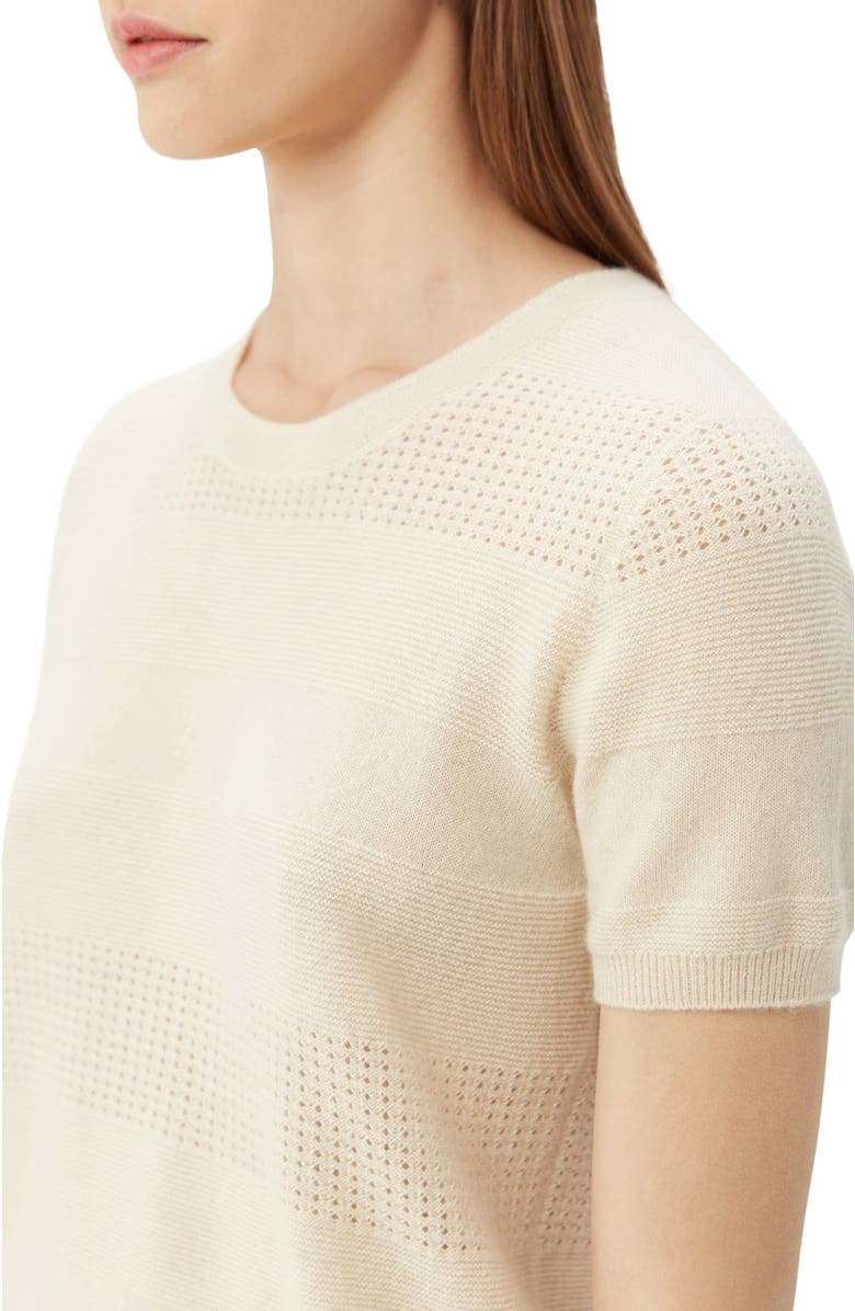 GOBI Mongolian Cashmere Short-sleeved Cashmere Crewneck Top, Alternate, color,