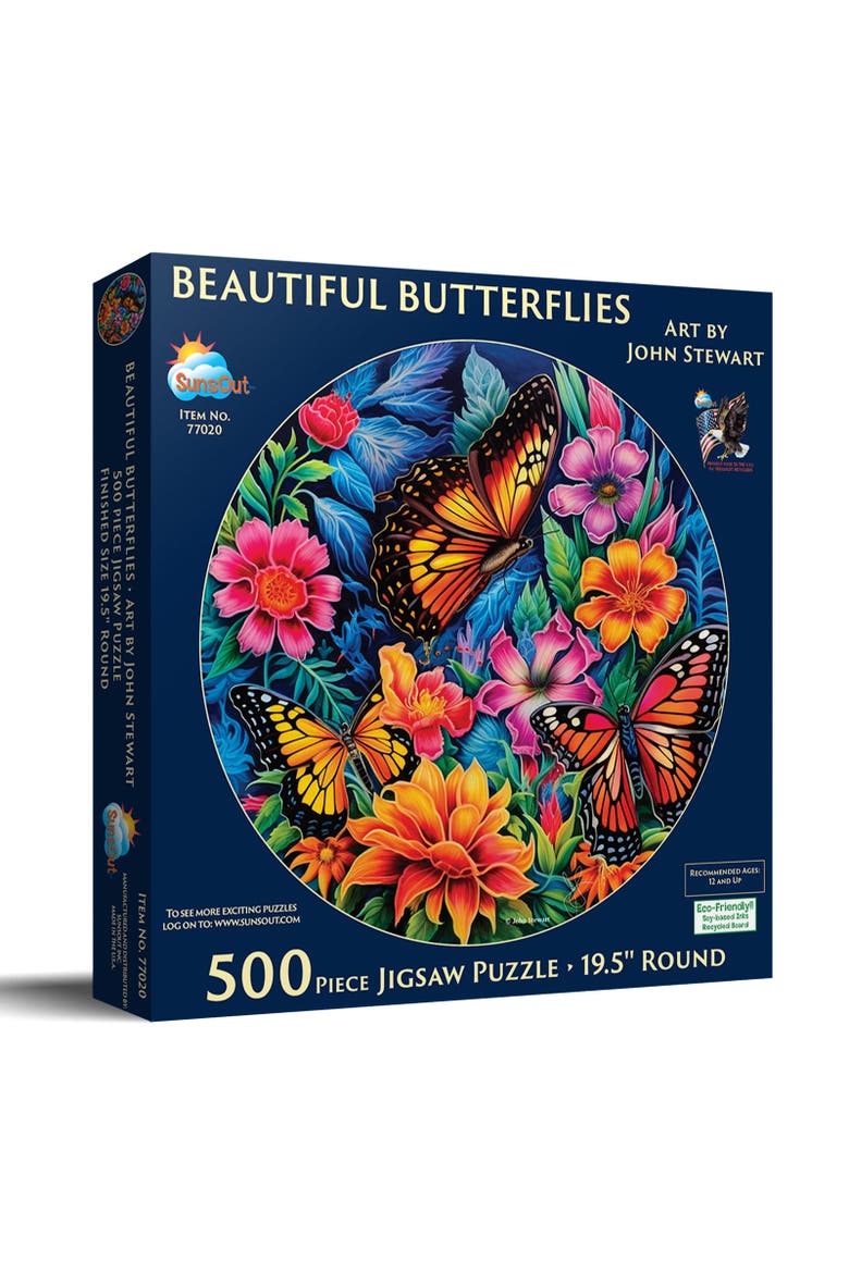 Beautiful Butterflies 500 piece Jigsaw Puzzle for Adults, Main, color, Multicolor