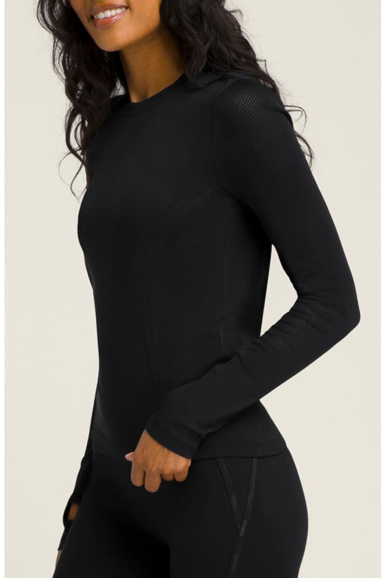 Pro Seamless Long Sleeve Top, Alternate, color, BLACK