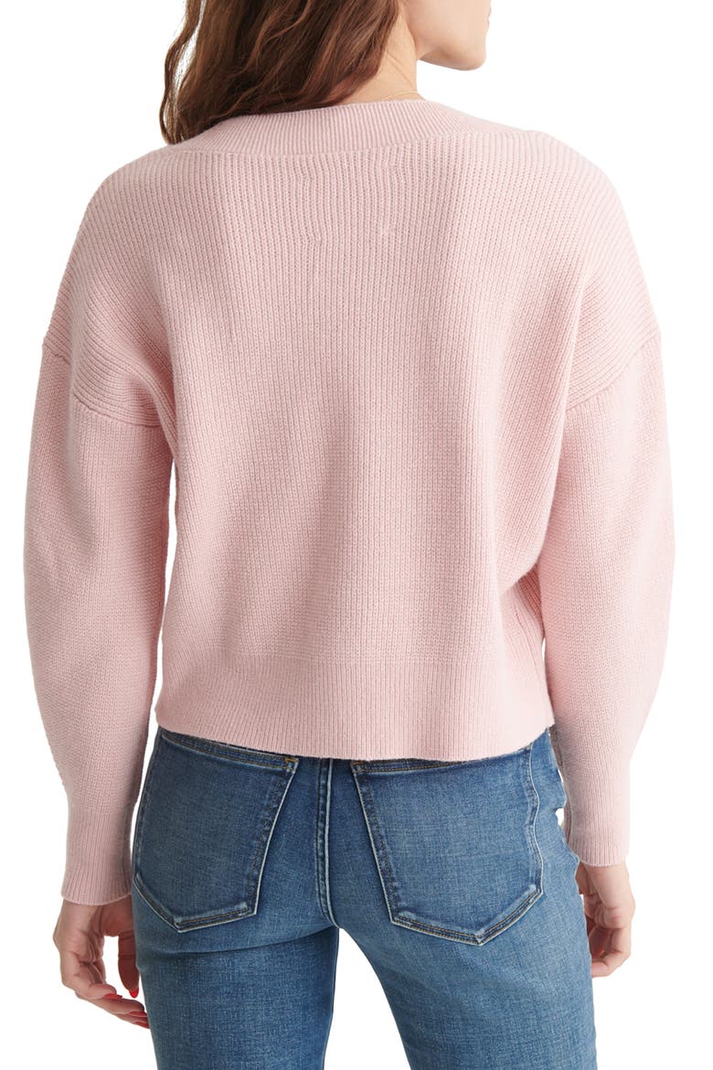 Bre Deep V-Neck Cardigan, Alternate, color, ROSE TAN