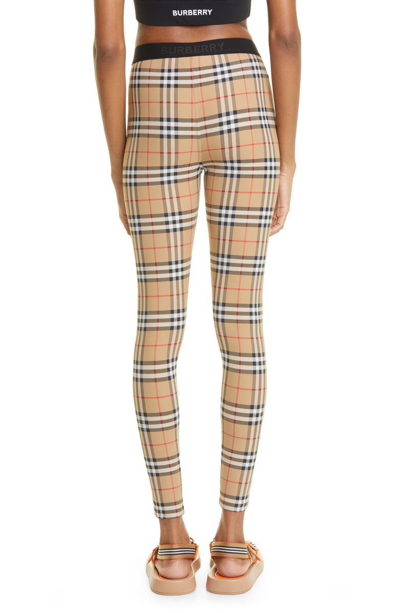 Burberry Women's Belvoir Vintage Check Jersey Leggings, Alternate, color, Archive Beige Ip Chk