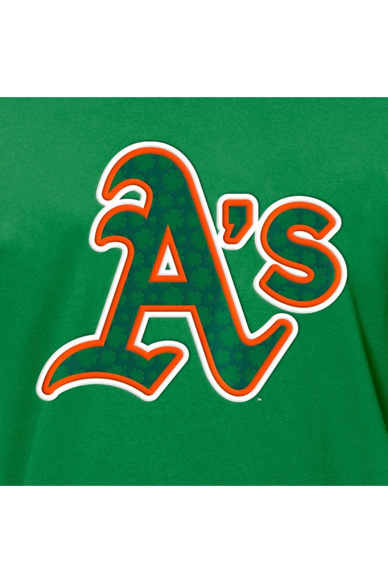 Men's New Era  Kelly Green Athletics St. Patrick's Day Shamrock Fill T-Shirt, Alternate, color, Kelly Green