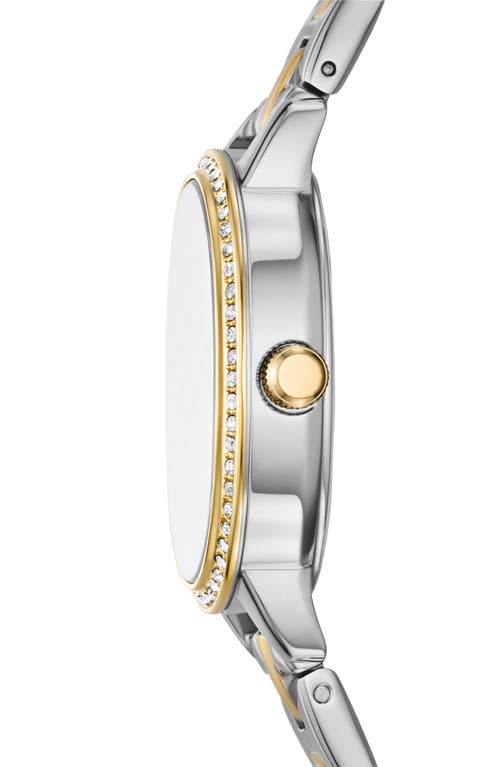 Fossil Penny Two-tone Mother-of-pearl Quartz Bracelet Watch, 23mm