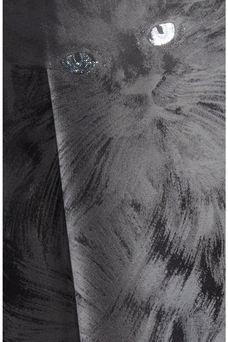 Cat Metallic Jacquard Oversize Tailored Pants, Alternate, color, CHARCOAL