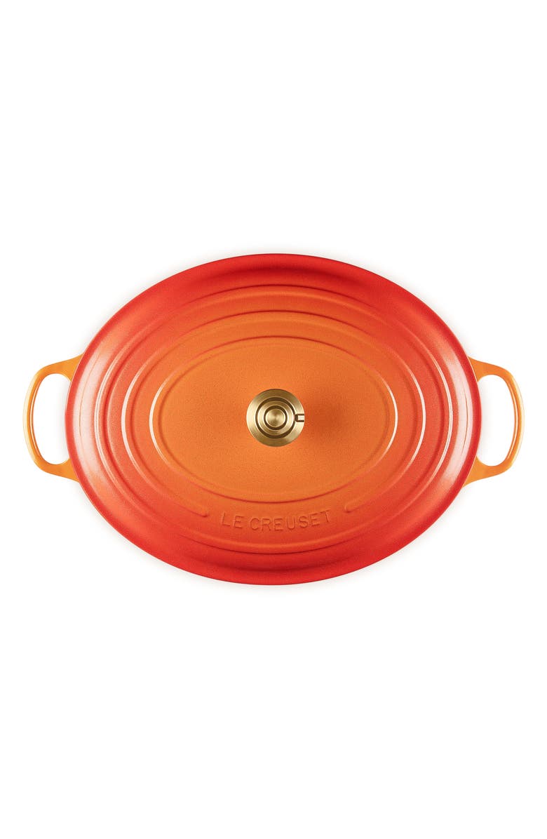 Le Creuset Signature 15.5-Quart Oval Enamel Cast Iron Dutch Oven, Alternate, color, Flamme Doree