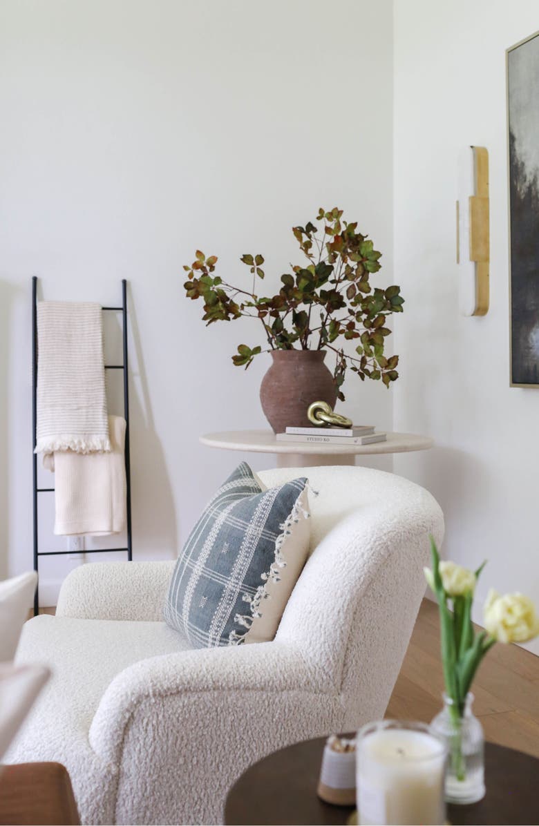 Linen & James Brea Dusty Blue Indian Wool Pillow Cover, Alternate, color, Dusty Blue