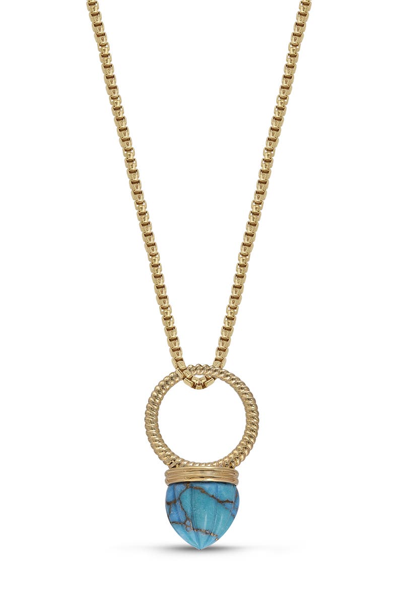 LuvMyJewelry Sun Turquoise Ring & Pendant Necklace, Alternate, color, 14Kt Gold Vermeil On Sterling
