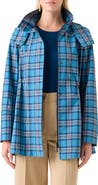 Akris punto Tartan Taffeta Hooded Coat