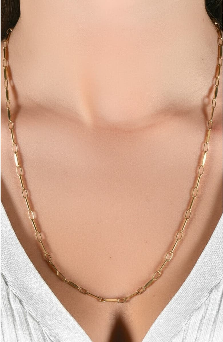 Bliss Diamond 14k Gold Women's 24" Chain Necklace 10 Grams 2.5mm Thick, Alternate, color, 14K Yellow Gold