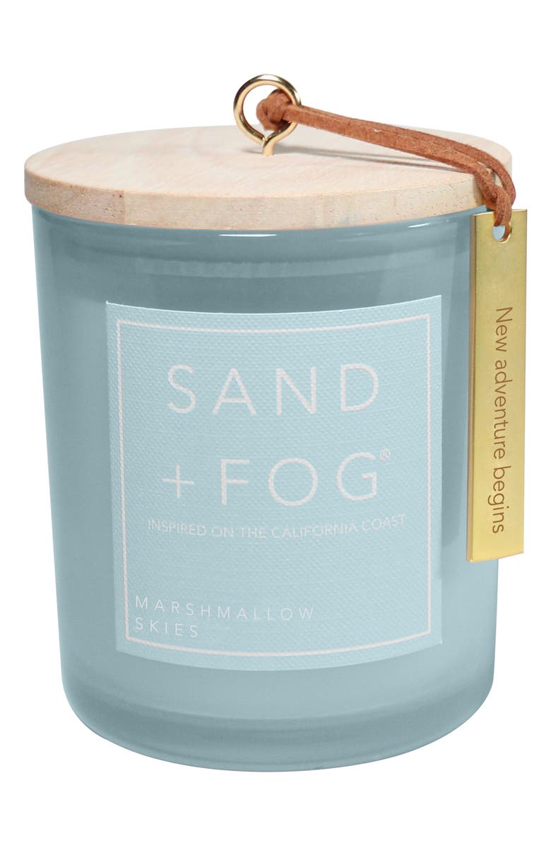 SAND AND FOG Marshmallow Skies Scented Glass Jar Candle, Alternate, color, 