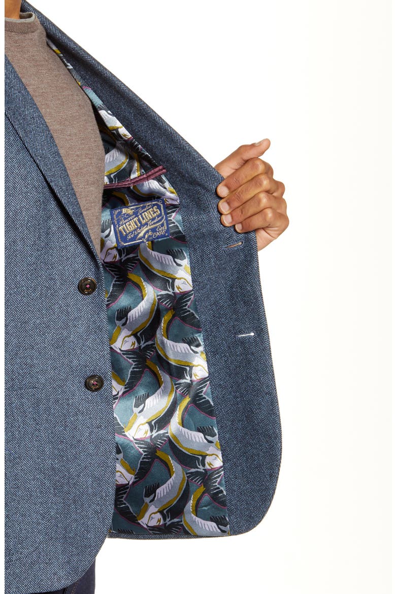 Athlead Slim Fit Herringbone Wool Blend Sport Coat, Alternate, color, BLUE