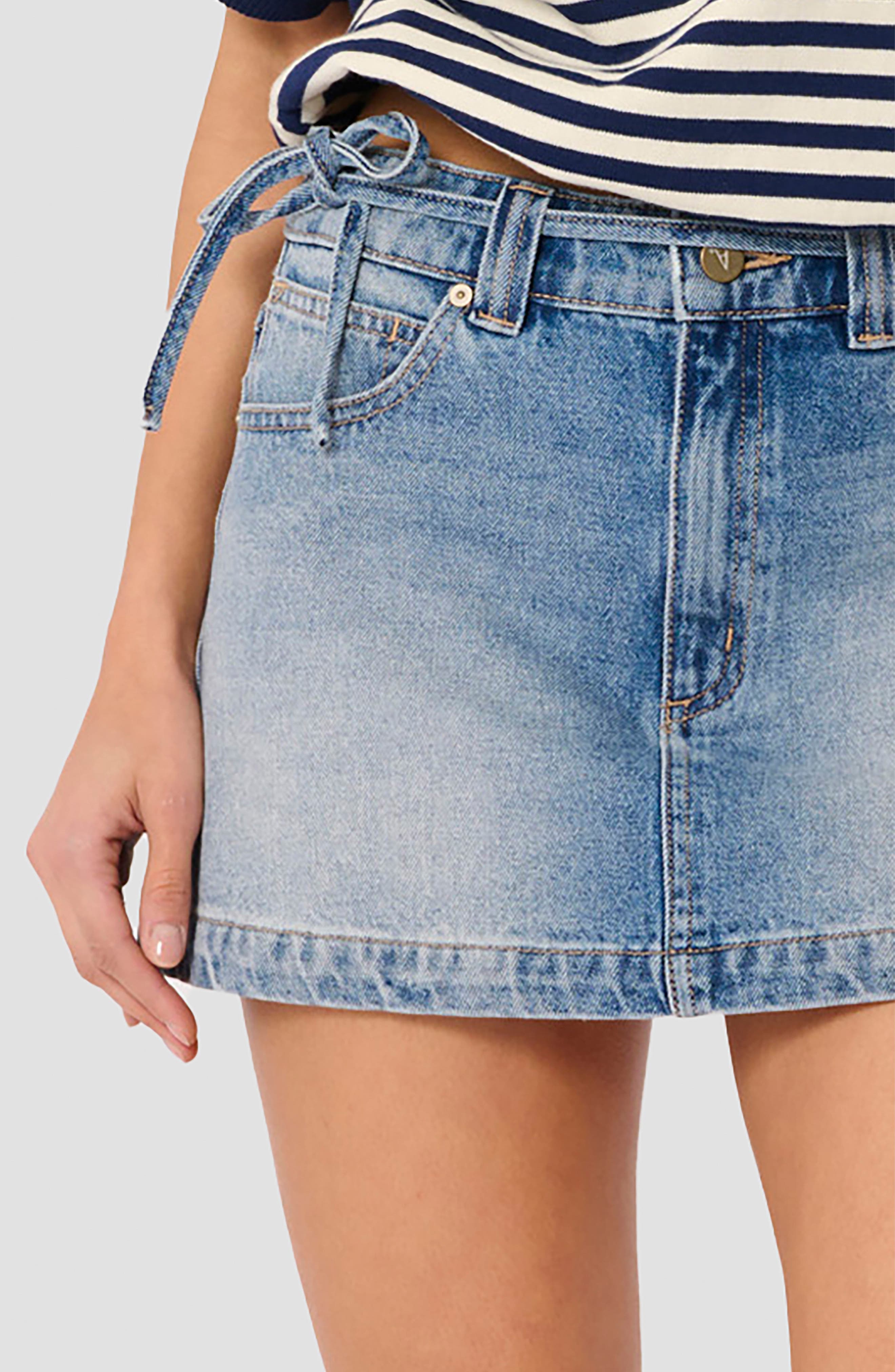 ABRAND A-Line Denim Miniskirt (Women) | Nordstrom