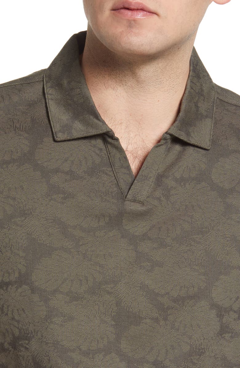 Robert Barakett Troy Open Collar Jacqurd Polo, Alternate, color,