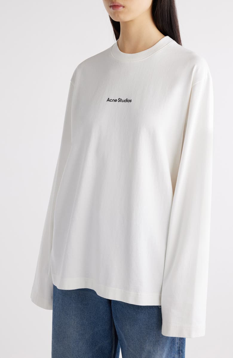 Acne Studios Edden Oversize Organic Cotton Logo Graphic T-Shirt, Alternate, color, Optic White