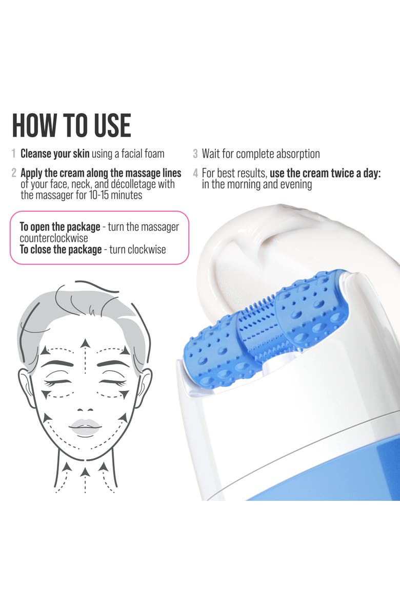 Face Moisturizer with Niacinamide for Brightening & Smoothing with 3D Massage Applicator, Alternate, color, White