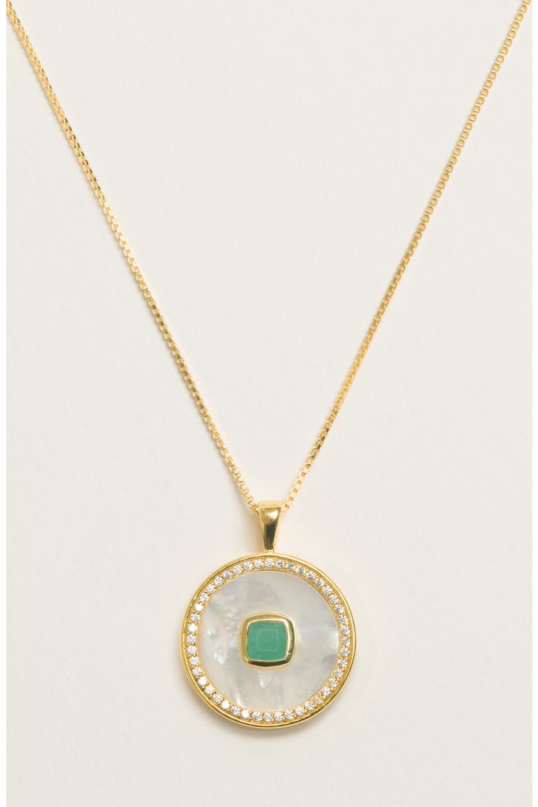 Emerald Mother Of Pearl Necklace, Alternate, color, Emerald