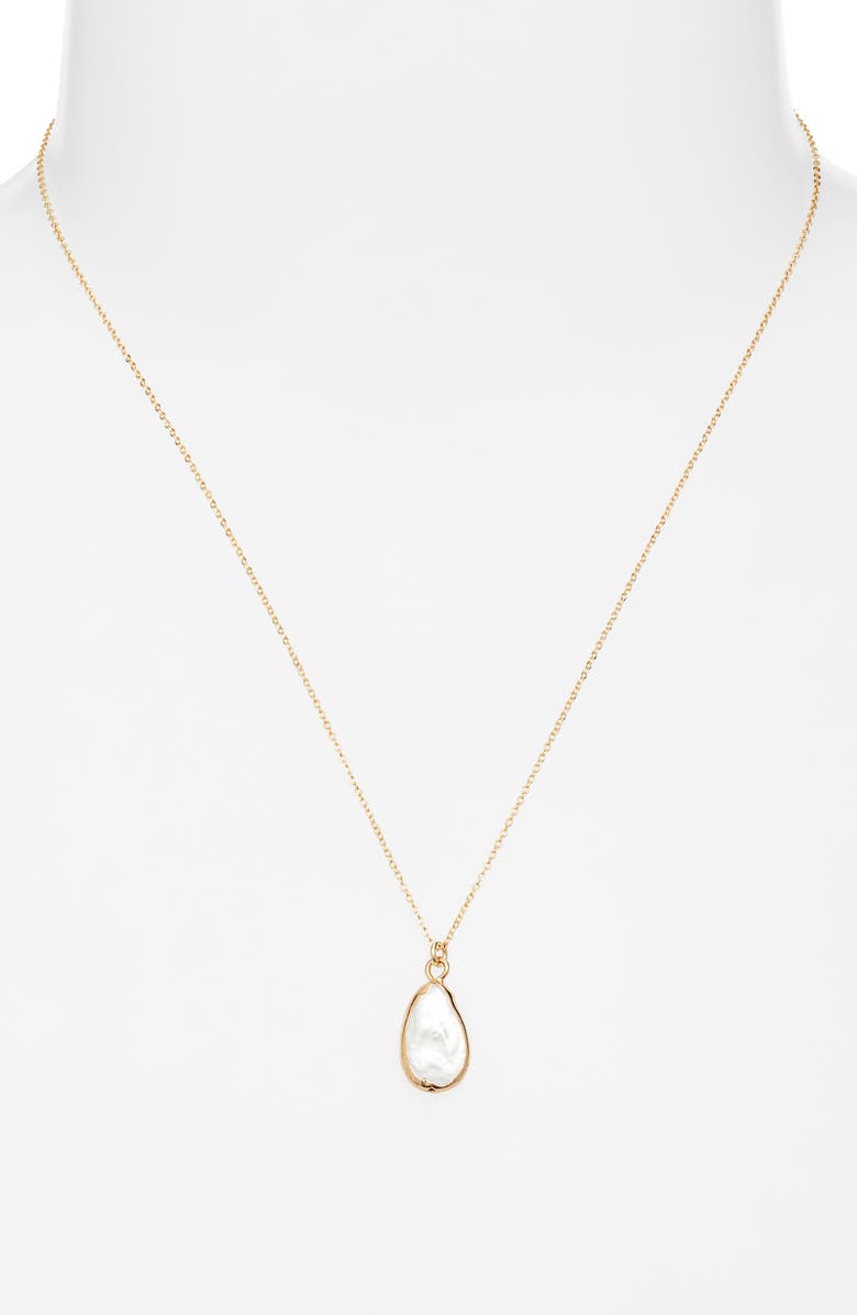 Set & Stones Carrie Baroque Pearl Pendant Necklace, Alternate, color, Gold