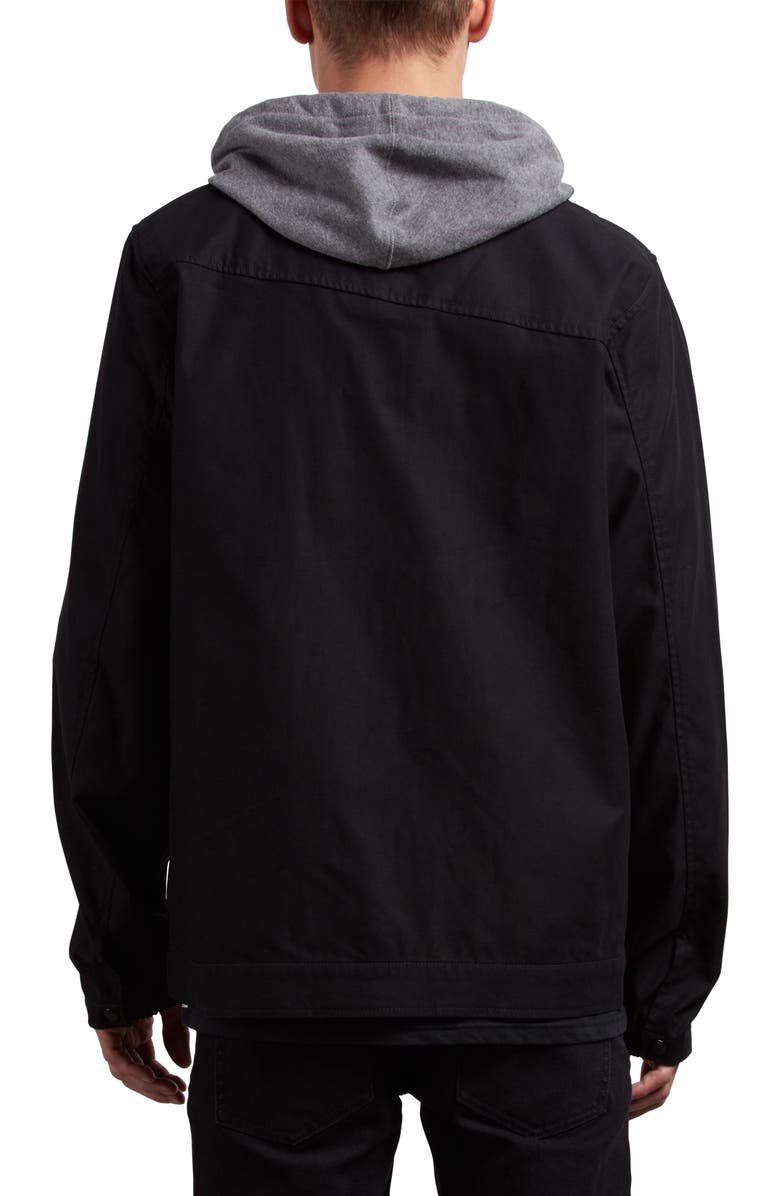 Volcom Warren Twill Jacket with Fleece Hood, Alternate, color, 
