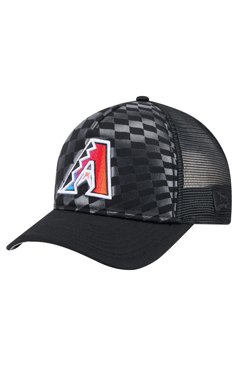 New Era Men's New Era Black Arizona Diamondbacks Gradient 9FORTY A-Frame M-Crown Trucker Adjustable Hat, Main, color, Black