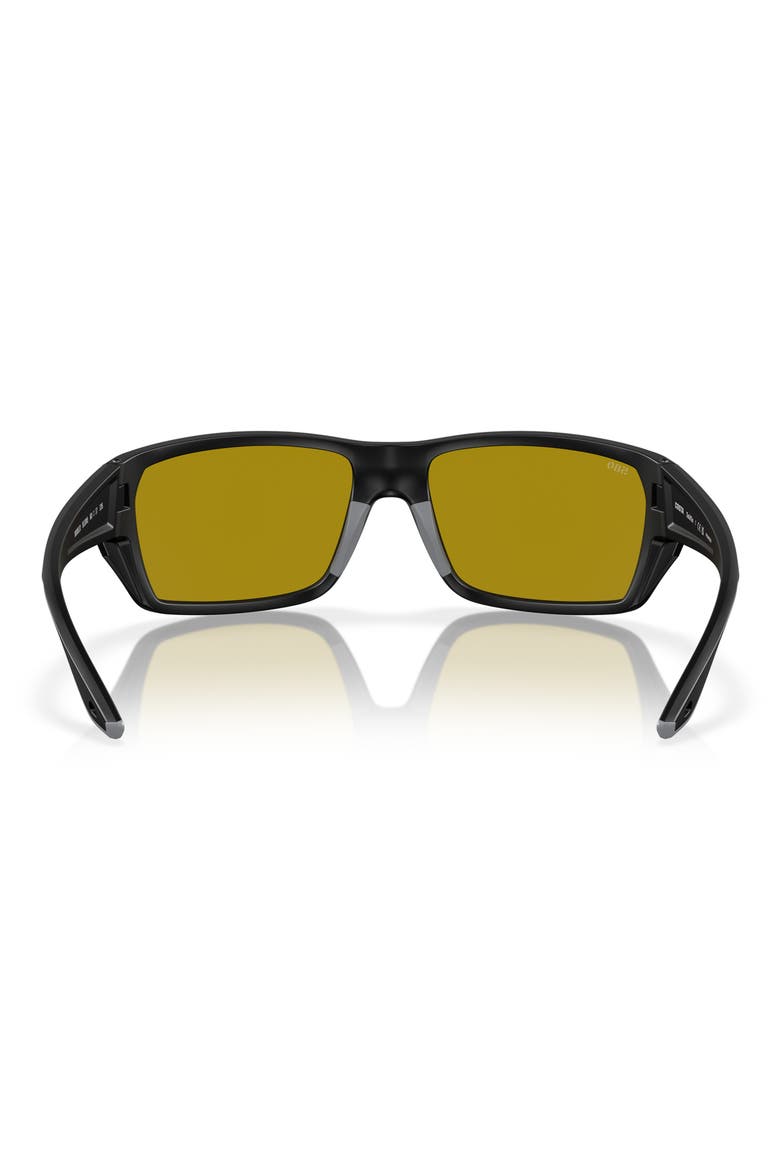 Tailfin 60mm Polarized Sunglasses, Alternate, color, BLACK/ DARK SILVER