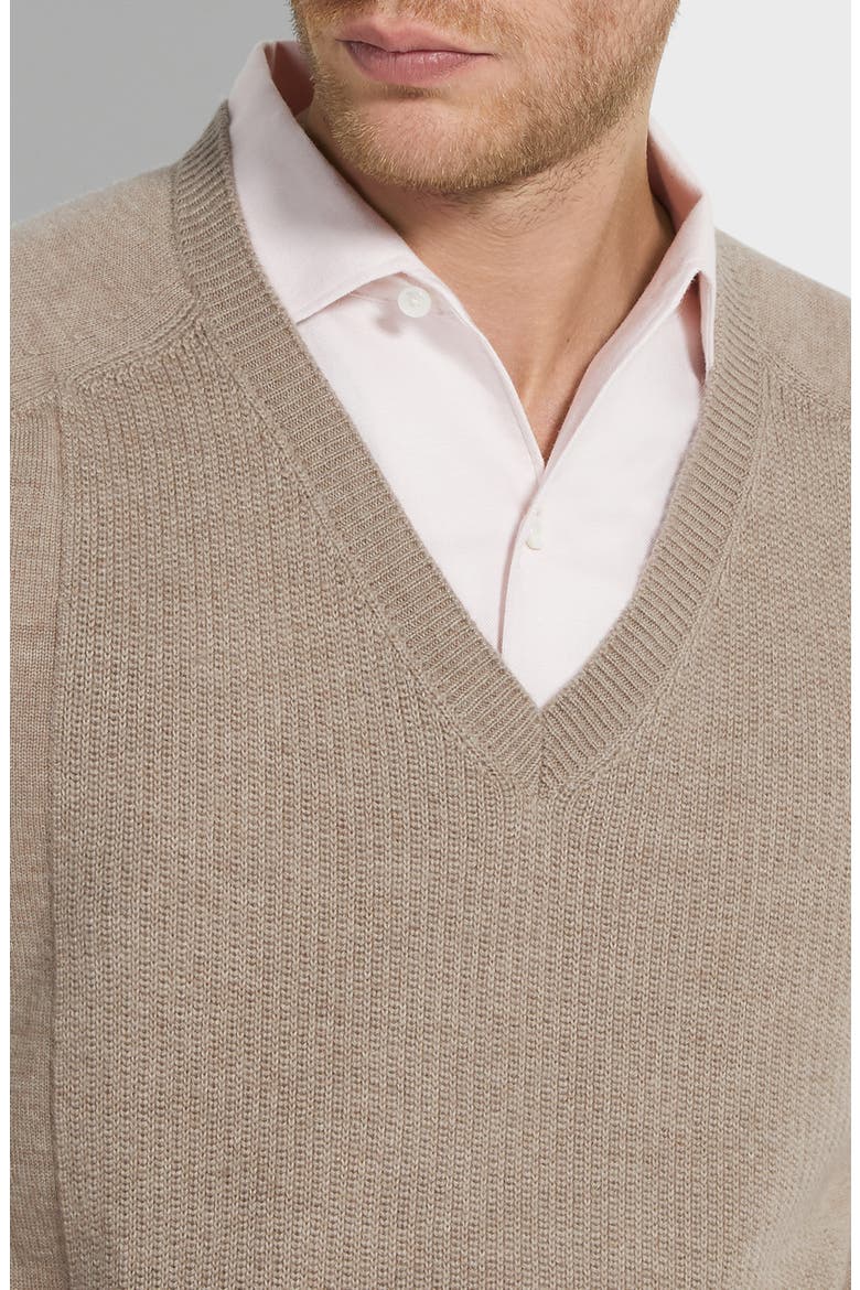 Oasi V-Neck Cashmere Sweater, Alternate, color, LIGHT TAUPE