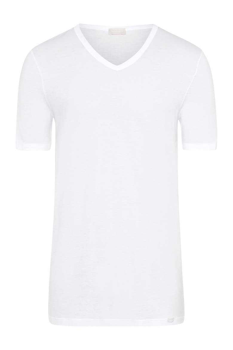 Ultralight Fitted Cotton V-Neck T-Shirt, Main, color, White