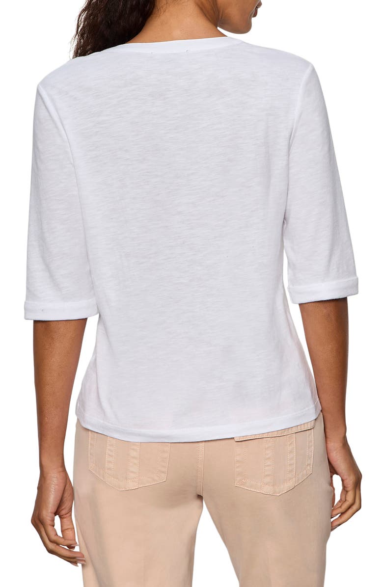 Sanctuary Rolled Sleeve V-Neck T-Shirt, Alternate, color, White